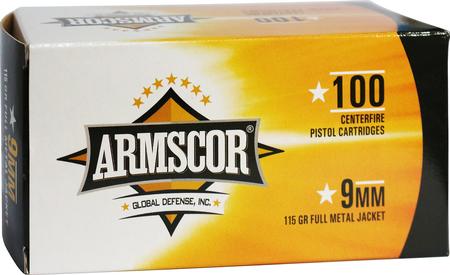 ARMS 50444 9MM   115   FMJ   VALUE PACK  100/12