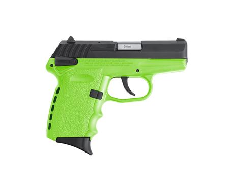 SCCY CPX1CBLGRD 9MM BLK SLIDE LIME GRP RD DOT 10R