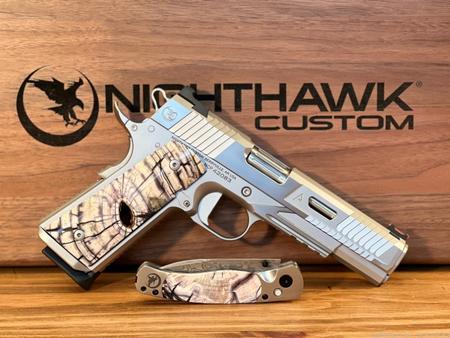 NIGHTHAWK 1911 AGENT 2 GOVERNMENT RECON STAINLESS AGENCY TRIGGER HEINIE REAR 9MM