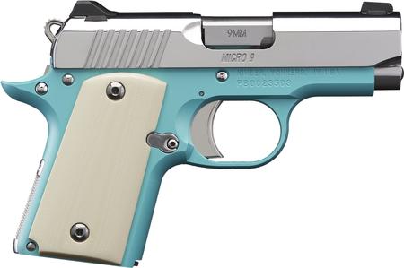 KIMBER MICRO 9 BEL AIR (NS) BLUE W/ POLISHED STAINLESS SLIDE 3.15